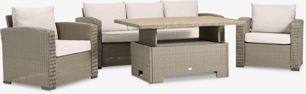 Lounge set STAVERN 5 lugares natural