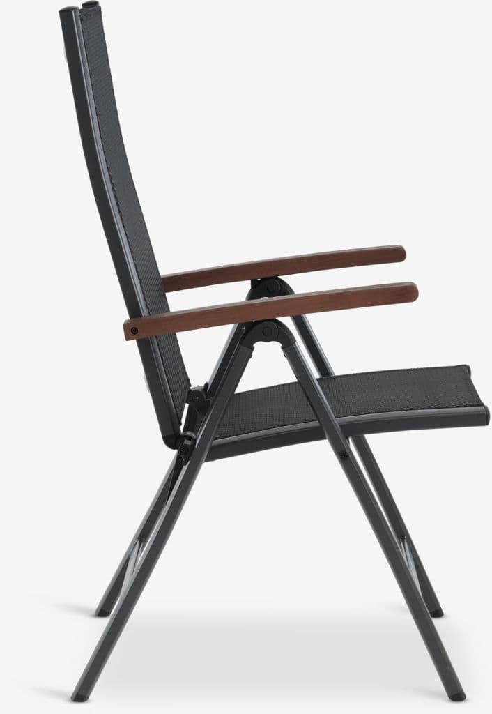 YTTRUP C75/126 mesa madeira + 4 LIMHAMN cadeira cinz