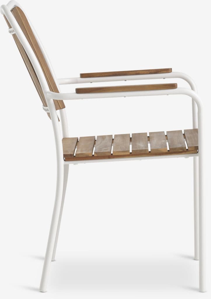 BASTRUP Ø120 mesa + 4 BASTRUP cadeira natural/branco
