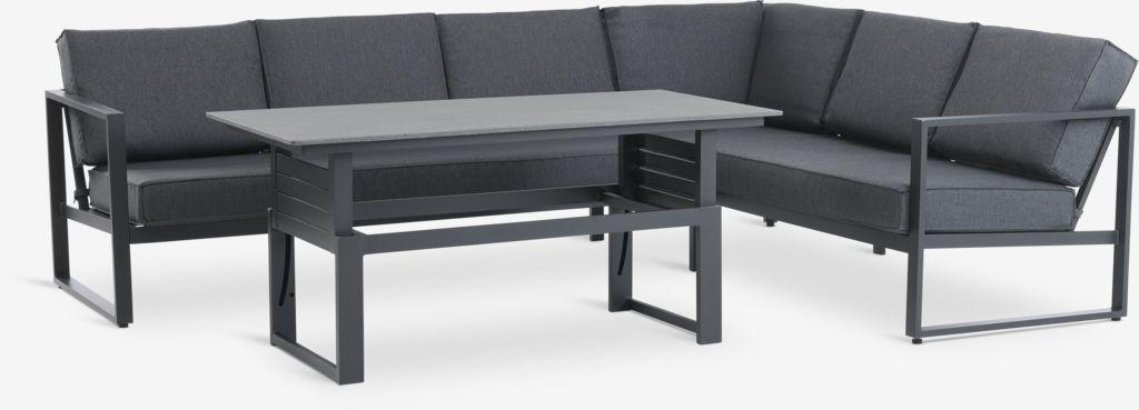 Lounge set VONGE 6 lugares preto