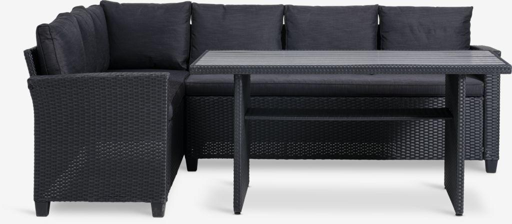 Lounge set AGERMOSE 6 lugares preto