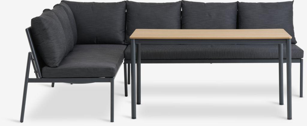 Lounge set HAFJELL 6 lugares preto