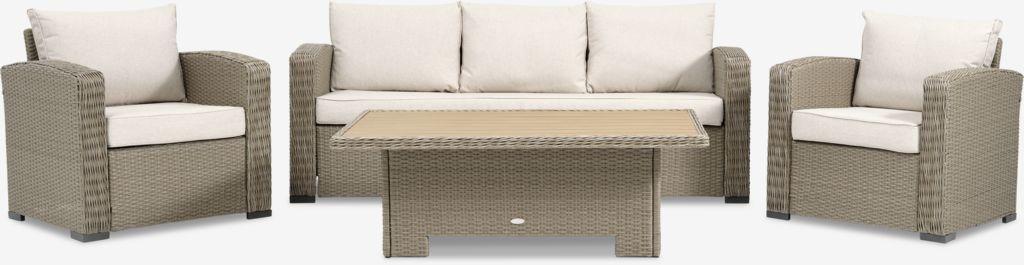 Lounge set STAVERN 5 lugares natural