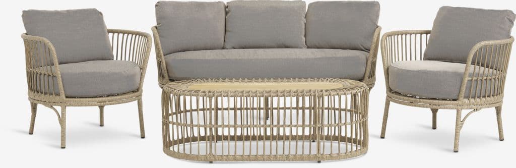 Lounge set ILLERUP 4,5 lugares natural