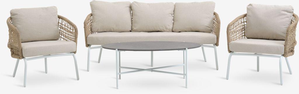 Lounge set DYVIG 5 lugares seca rápido branco