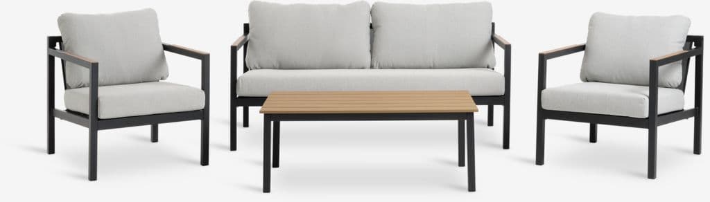 Lounge set BEJSTRUP 4 lugares cinzento