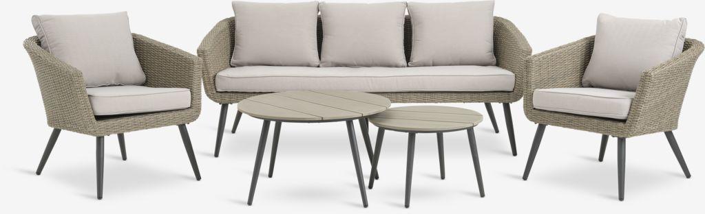 Lounge set SANDBAKKE 5 lugares natural