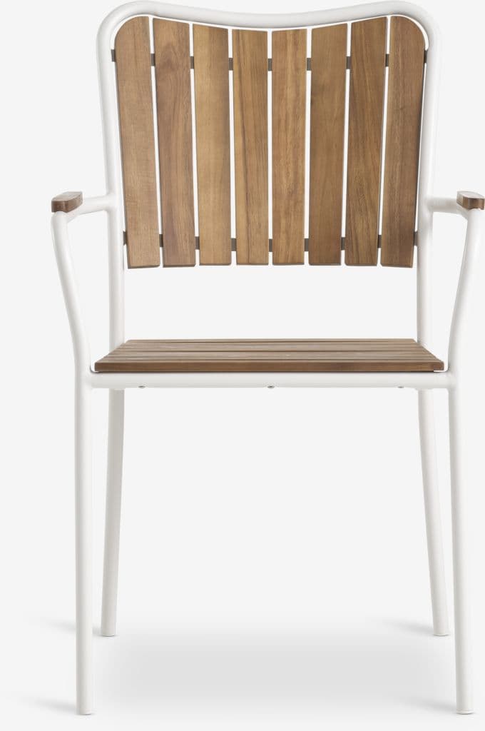 BASTRUP Ø120 mesa + 4 BASTRUP cadeira natural/branco