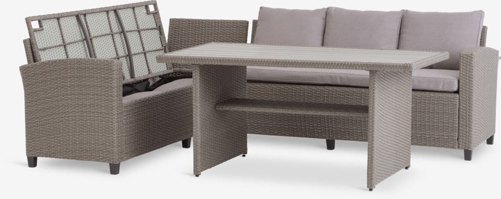 Lounge set AGERMOSE 6 lugares arrumação natural