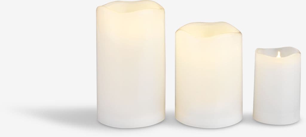 Vela grossa LED SOREN Ø8xA10 cm branco