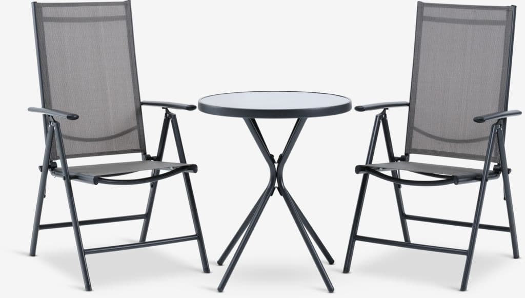 RADSTRUP Ø60 mesa + 2 MELLBY cadeira preto
