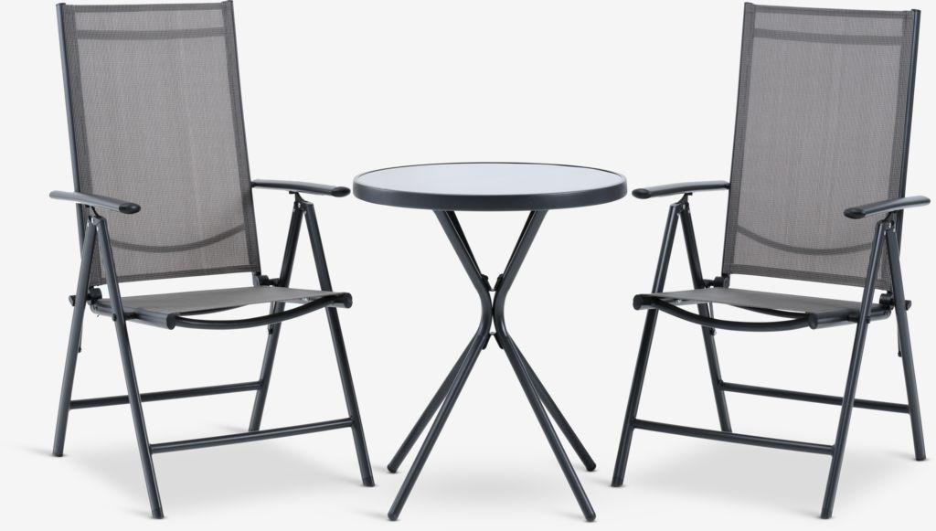 RADSTRUP Ø60 mesa + 2 MELLBY cadeira preto