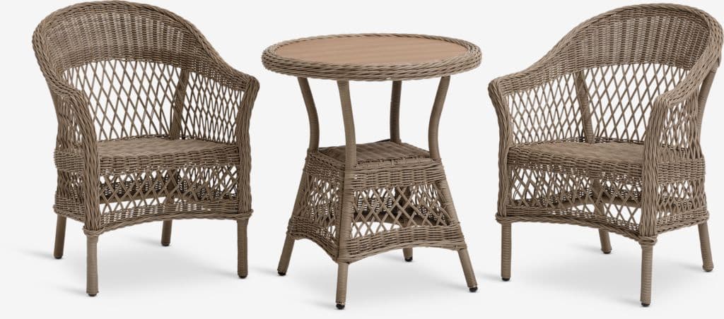 MAGLEBJERG Ø70 mesa + 2 MAGLEBJERG cadeira natural