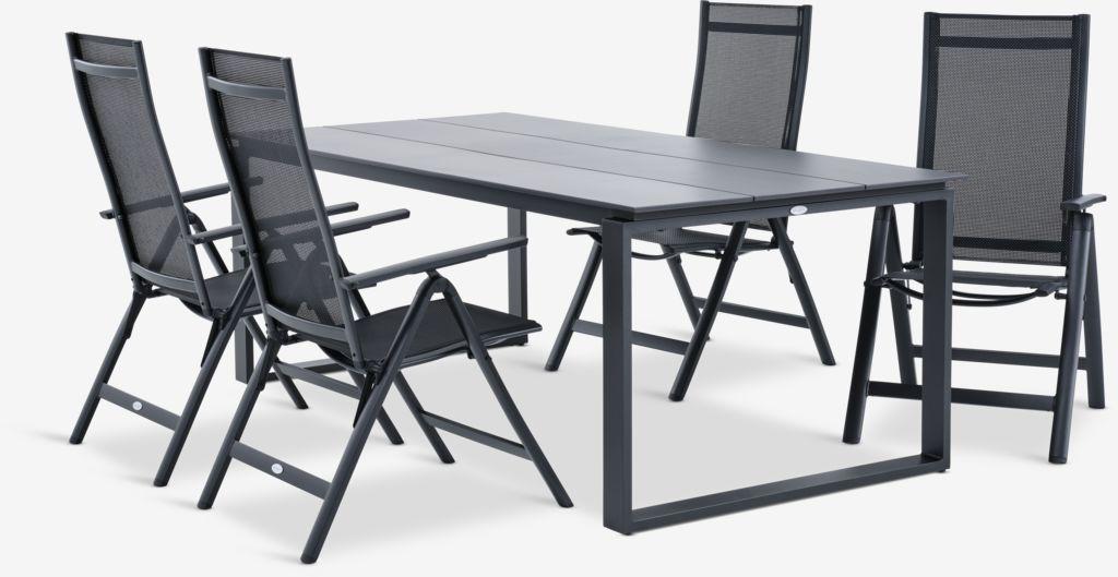 KOPERVIK C215 mesa cinzento + 4 LOMMA cadeira preto