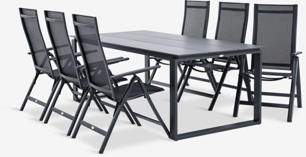 KOPERVIK C215 mesa cinzento + 4 LOMMA cadeira preto