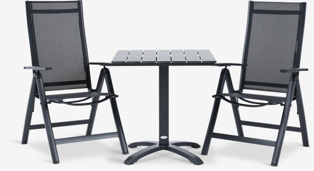 HOBRO C70 mesa + 2 LOMMA cadeira preto