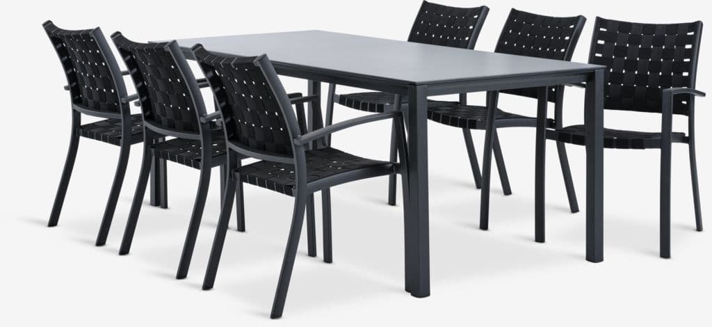 LANGET C207 mesa + 4 JEKSEN cadeira preto