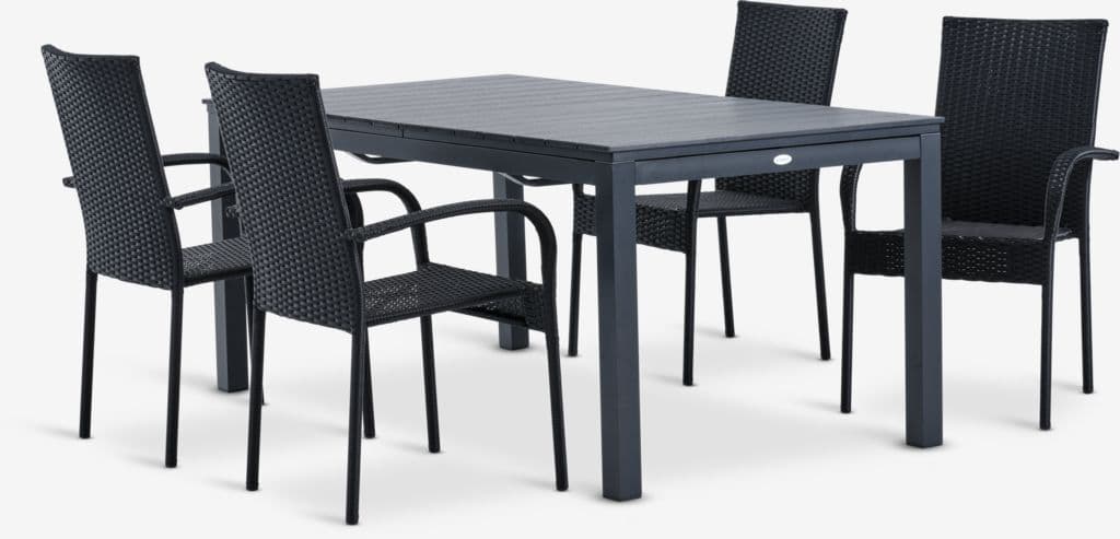 VATTRUP C172/276 mesa + 4 GUDHJEM cadeira preto