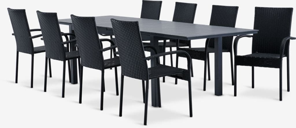 VATTRUP C172/276 mesa + 4 GUDHJEM cadeira preto