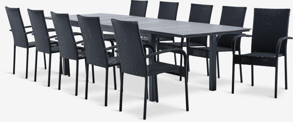 MOSS C214/315 mesa cinzento + 4 GUDHJEM cadeira preto