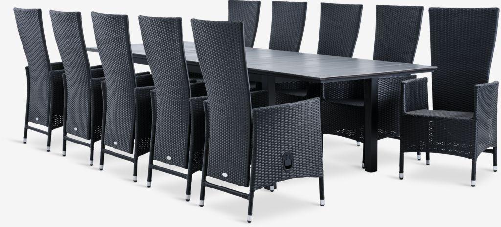 MOSS C214/315 mesa cinzenta + 4 SKIVE cadeira preto