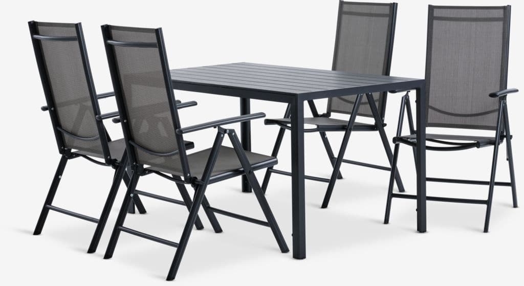 JERSORE C140 mesa+ 4 MELLBY cadeira preto
