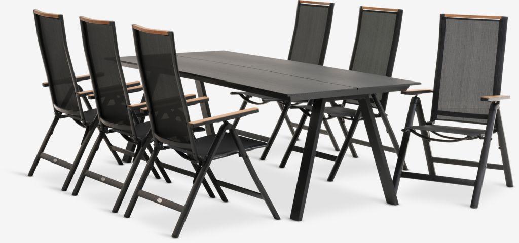 FAUSING C220 mesa + 4 BREDSTEN cadeira preto