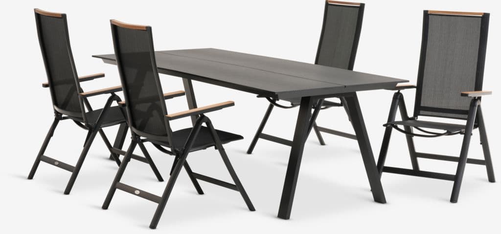 FAUSING C220 mesa + 4 BREDSTEN cadeira preto