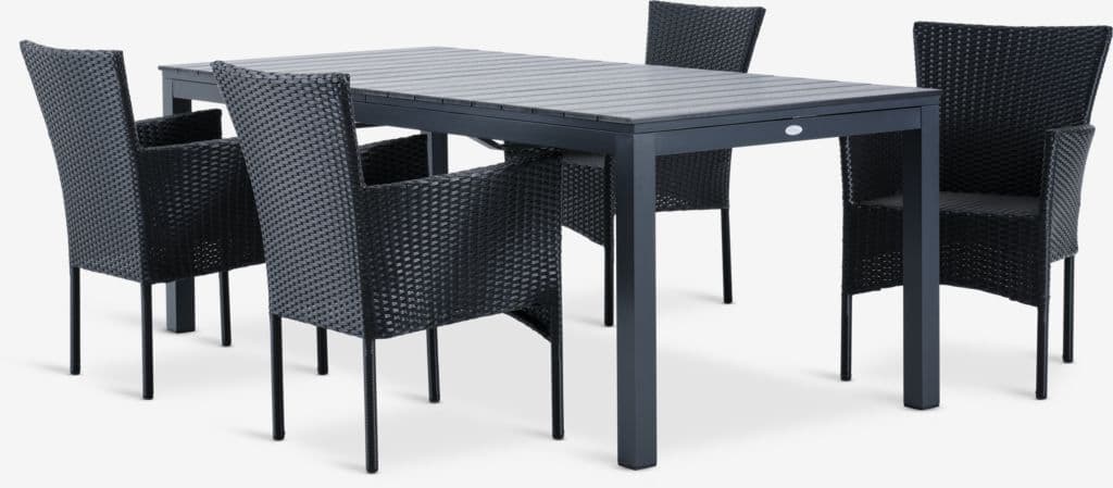VATTRUP C206/321 mesa + 4 AIDT cadeira preto