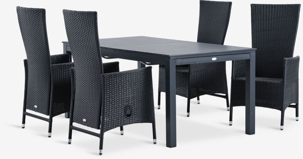 VATTRUP C172/276 mesa + 4 SKIVE cadeira preto