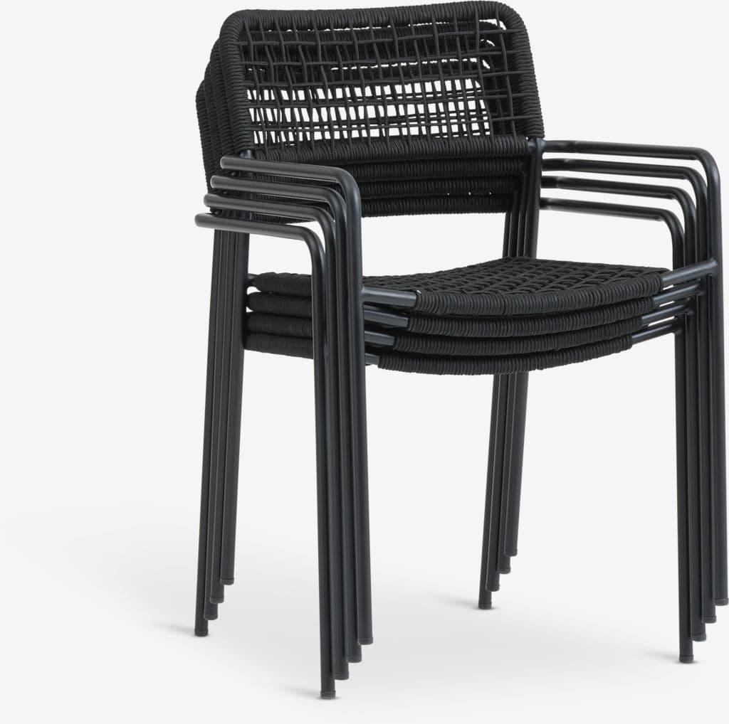 LANGET C207 mesa + 4 LABING cadeira preto