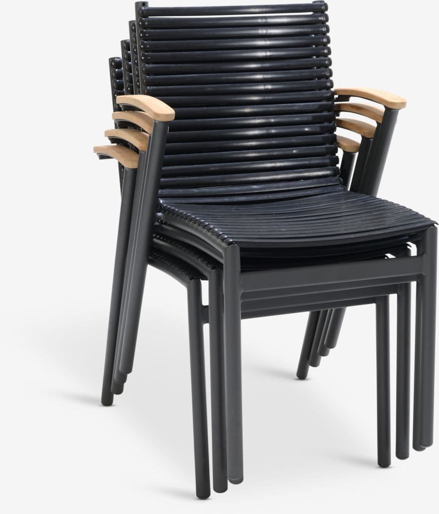 Cadeira empilhável SADBJERG preto