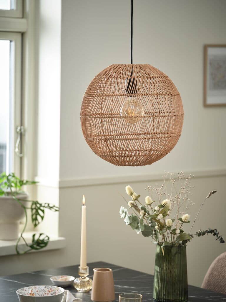 Candeeiro de teto HAAKON Ø35cm rattan