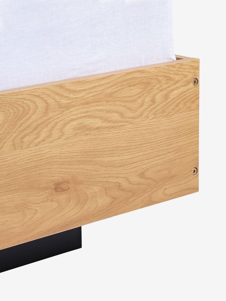 Estrutura de cama ELLINGE 140x190 c/arrumação cor carvalho