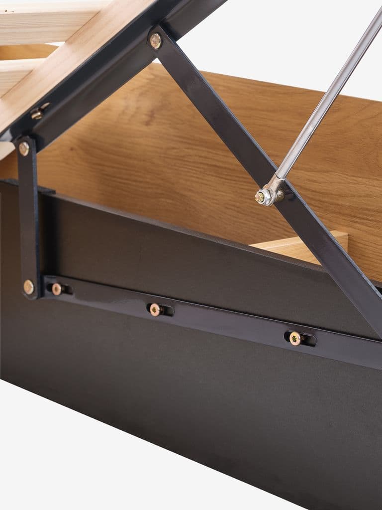 Estrutura de cama ELLINGE 140x190 c/arrumação cor carvalho