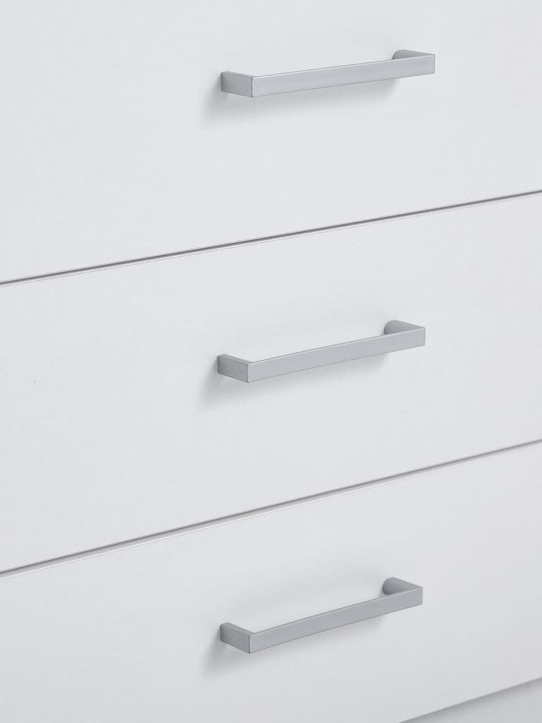 Roupeiro FANDRUP 145x176 3 portas 3 gavetas branco