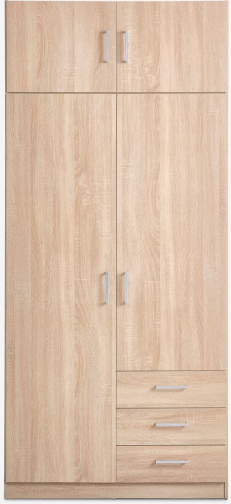 Roupeiro FANDRUP 97x176 2 portas 3 gavetas cor carvalho cl