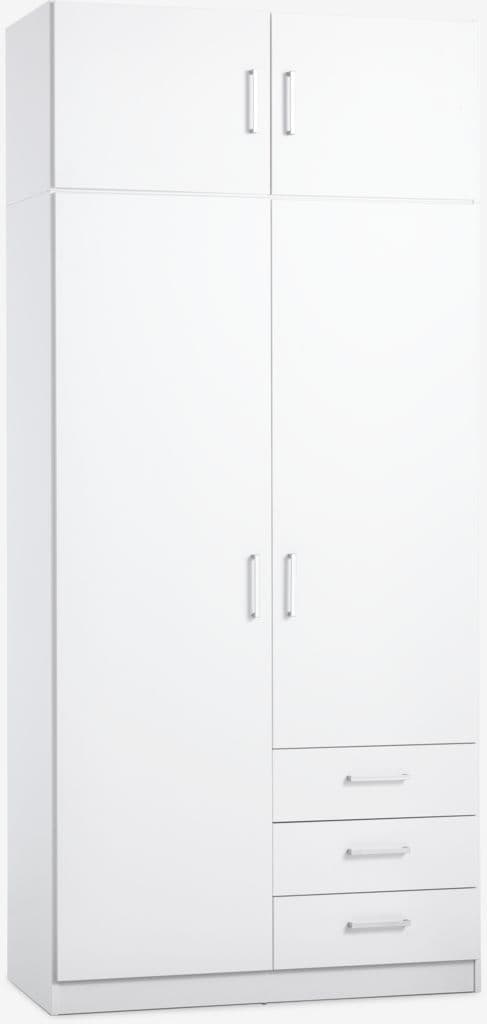 Roupeiro FANDRUP 97x176 2 portas 3 gavetas branco