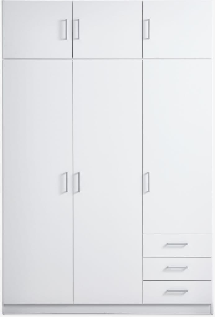 Roupeiro FANDRUP 145x176 3 portas 3 gavetas branco