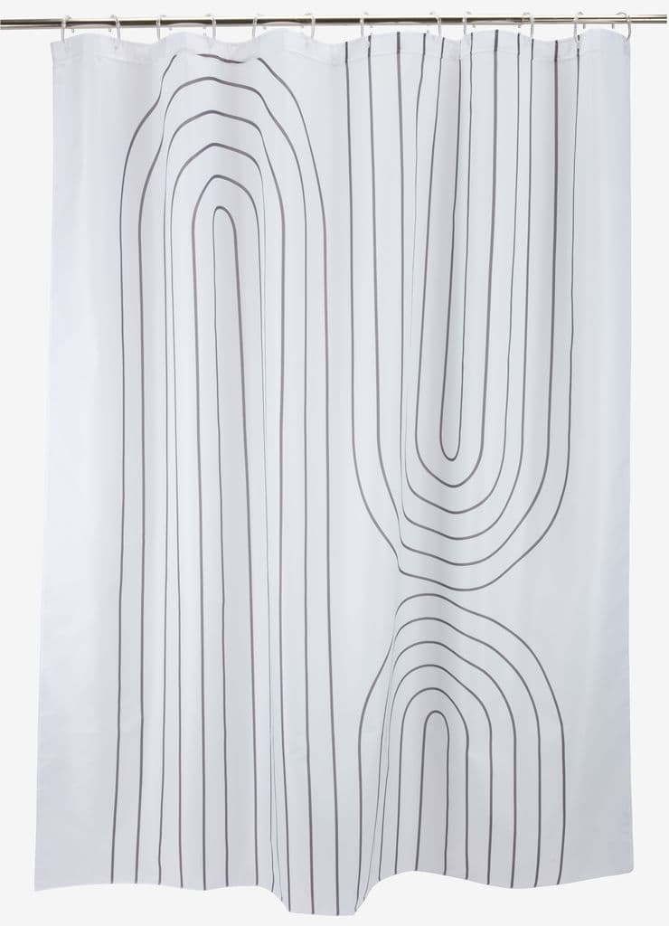 Cortina duche HAKKAS 180x200 branco/cinzento