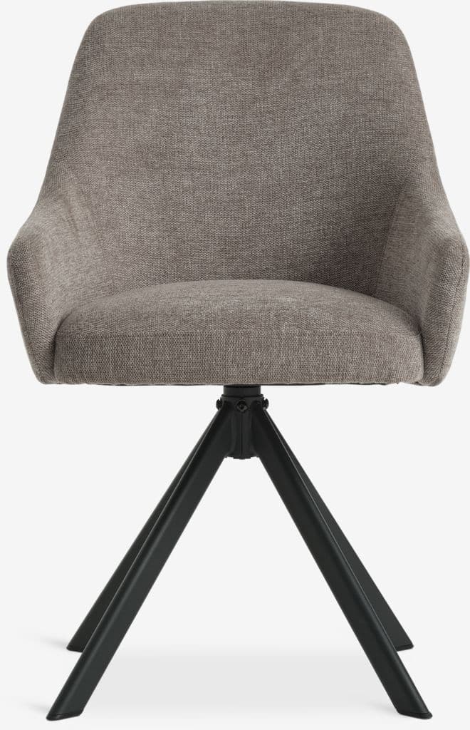 Cadeira de jantar ROSTRUP giratória tecido areia/preto