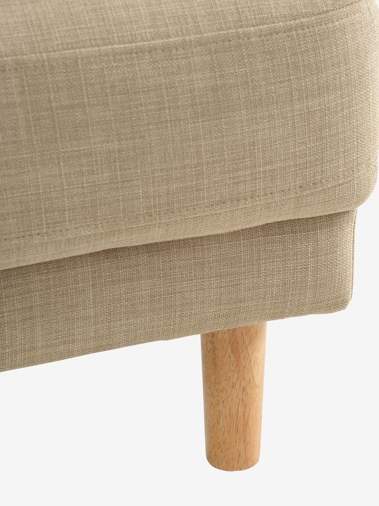 Sofá EGENSE chaise-longue tecido areia/cor carvalho