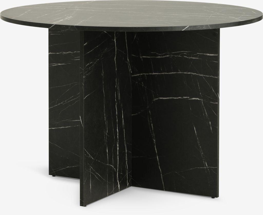 Mesa de jantar KRONDAL Ø110 cor mármore preto