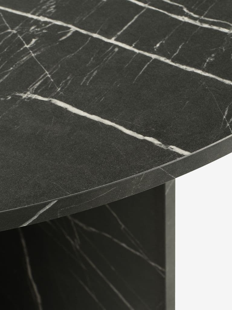 Mesa de jantar KRONDAL Ø110 cor mármore preto
