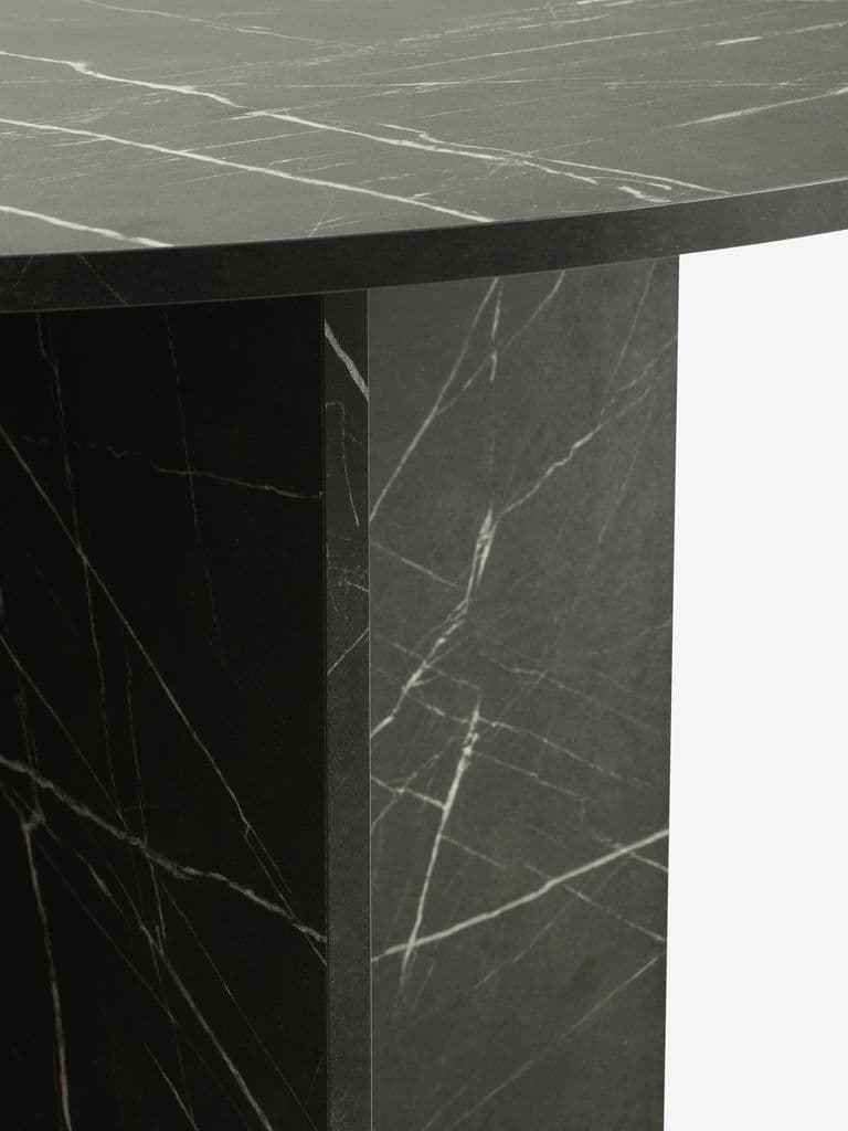 Mesa de jantar KRONDAL Ø110 cor mármore preto