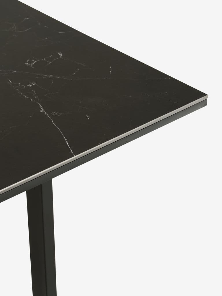 Mesa de jantar MOSELUND 90x180 cerâmica preto