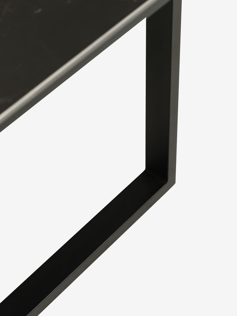 Mesa de jantar MOSELUND 90x180 cerâmica preto