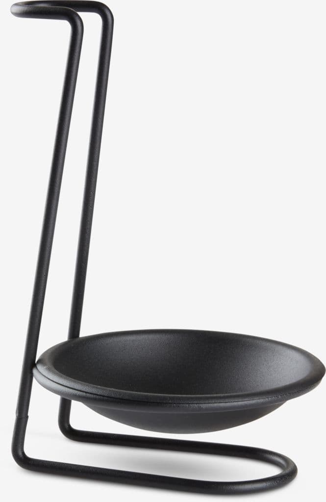 Suporte escova loiça ARNT Ø11xA18cm aço inoxidável preto