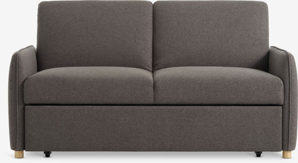 Sofá-cama LYSTRUP 2 lugares tecido cinzento escuro