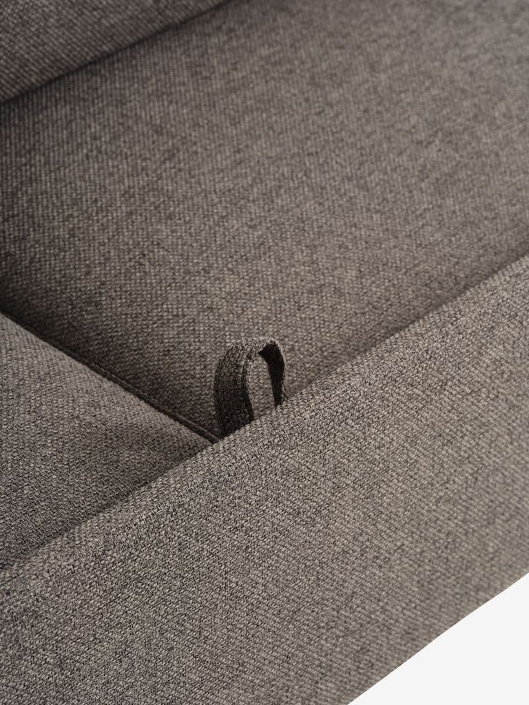 Sofá-cama LYSTRUP 2 lugares tecido cinzento escuro